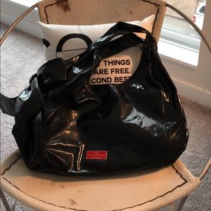 Valentino Nuage Large Black Patent Leather Purse